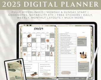 Digital Planner | 2025 Planner | Goodnotes Planner | Daily Planner | Digital Planning | Weekly Planner | Good notes | Habit Tracker