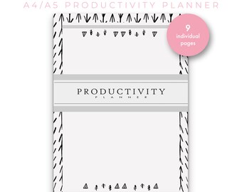 The Ultimate Productivity Planner. 9 in 1 Essential Planner Bundle.The Project Planner.Productivity Worksheets.Printable Worksheet, Editable