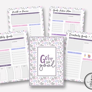 The 5 in 1 Essential Goal Setting Planner.Goal Planner Insert,Goal Worksheets, Goal Planner 2019. Goal Tracker Printable, Productivity image 1