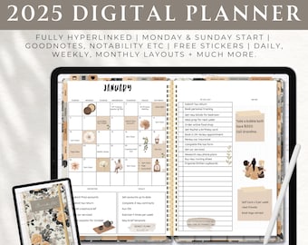 Digital Planner | 2025 Planner | Goodnotes Planner | Daily Planner | Digital Planning | Weekly Planner | Good notes | Habit Tracker