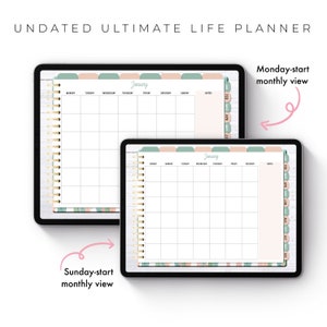 Undated Ultimate Life Planner in Pink Desert - Landscape | Digital ...