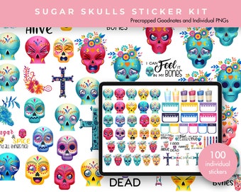 Digital Planner Stickers | Digital Stickers | Goodnotes Planner Digital Stickers | Ipad Planner | Journal Stickers | Sugar Skull Mini