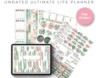 Undated Ultimate Life Planner in Pink Desert - Landscape | Digital Download - Goodnotes, iPad, Android