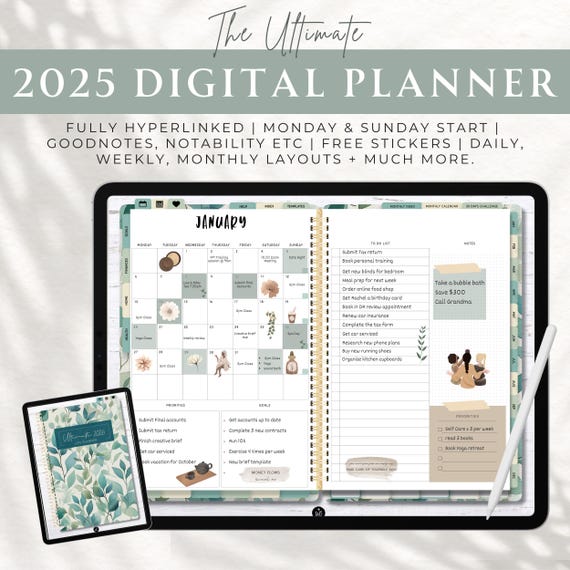 Digital Planner | 2025 Planner | Goodnotes Planner | Daily Planner | Digital Planning | Weekly Planner | Good notes | Habit Tracker
