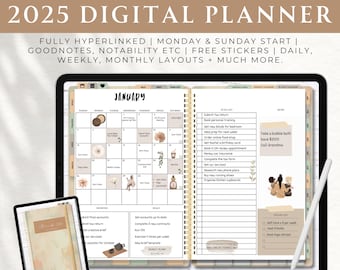 Digital planerare | 2025-planerare | Goodnotes-planerare | Dagsplanerare | Digital planering | Veckoplanerare | Goodnotes | Vanespårare