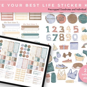Planner Stickers | Goodnotes Stickers | Digital Sticker Pack | Journal Stickers | Live Your Best Life Sticker Kit