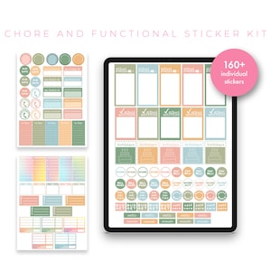 Planner Stickers | Goodnotes Stickers | Digital Sticker Pack | Aesthetic Stickers | Journal Stickers | Chore Pastel Palette