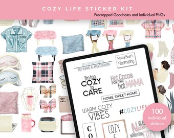 Digital Planner Stickers | Digital Stickers | Goodnotes Planner Digital Stickers | Ipad Planner | Journal Stickers | Cozy Life Sticker Kit