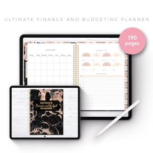 Ultimate Finance and Budget Planner in Rose Gold - Middle Spiral | Digital Download - Goodnotes, iPad, Android