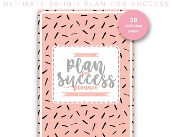 The Ultimate 28 in 1 Plan For Success. Success Planner. Editable and Printable. Notebook. Productivity Planner.Business Planner