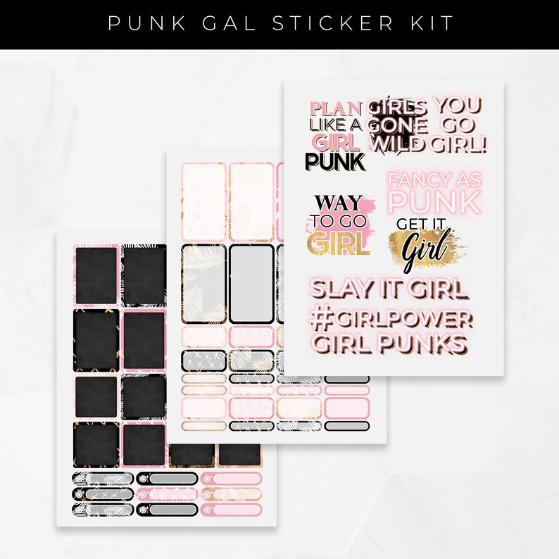 Digital Planner Stickers Digital Stickers Goodnotes Planner Digital Stickers iPad Planner Journal Stickers Punk Gal Stickers image 6