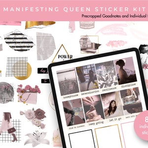 Digital Stickers | Planner Stickers | Digital planning | Digital Planner Sticker | Precropped Goodnotes | Manifesting Queen everyday sticker