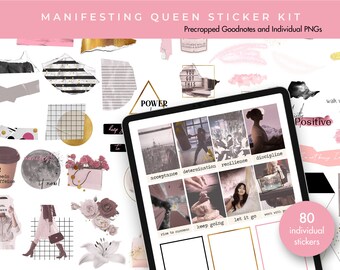 Digitale stickers | Plannerstickers | Digitale planning | Digitale plannersticker | Voorgesneden goodnotes | Dagelijkse sticker Manifesting Queen