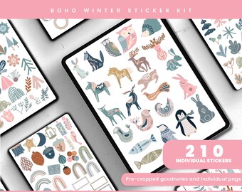 Digital Sticker | Planner Sticker | Digital planning | Digital Planner Sticker | Precropped Goodnotes | Boho Winter boho decoration stickers