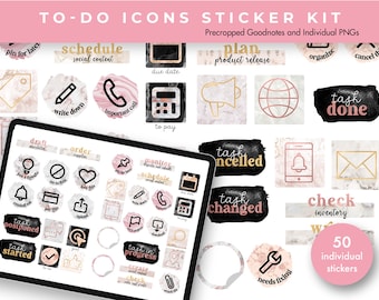 Planner Stickers | Goodnotes Stickers | Digital Sticker Pack | Journal Stickers | To Do Icons Sticker Kit