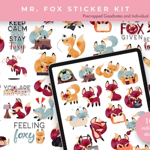 Digital Planner Stickers | Digital Stickers | Goodnotes Planner | Digital Stickers | Ipad Planner | Journal Sticker | Mr. Fox Sticker Kit