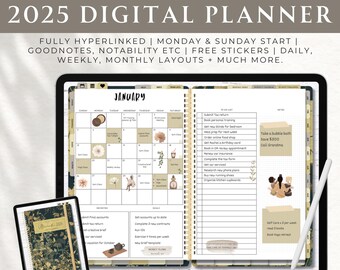 Digital Planner | 2025 Planner | Goodnotes Planner | Daily Planner | Digital Planning | Weekly Planner | Good notes | Habit Tracker