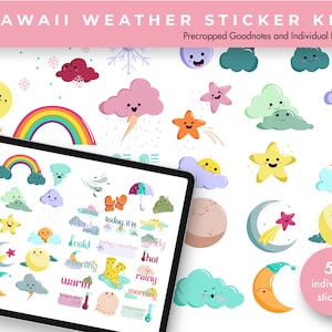 Plannerstickers | Goodnotes-stickers | Goodnotes Goodnotes-stickers | Goodnotes-stickers | Dagboekstickers | Kawaii-weer
