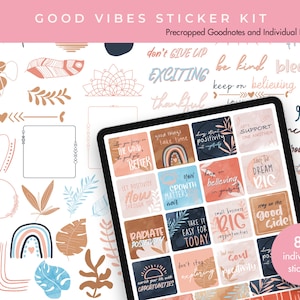 Digital Planner Stickers | Digital Stickers | Goodnotes Planner Digital Stickers | Journal Stickers | Good Vibes Sticker Kit
