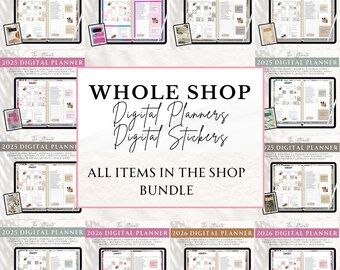 Whole Shop Bundle | Digital Planners | Goodnotes Stickers |Goodnotes Stickers |Planner Stickers |Goodnote| 2025 Planner | 2026 Planner