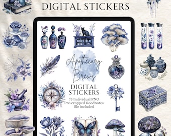 Apotheker Aufkleber | Witchy Sticker | Digitale Planung | Planer Aufkleber | Precropped Goodnotes | Apotheker braut Aufkleber
