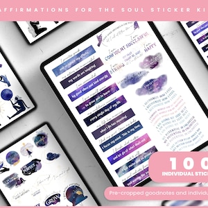 Goodnotes Stickers | Planner Stickers | Goodnotes Stickers | Precropped Goodnotes | Affirmations For the Soul Celestial Stickers
