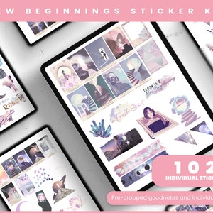 Goodnotes-Aufkleber | Planer Aufkleber | Digitale Planung | Planer Aufkleber | Precropped Goodnotes | New Beginnings Celestial Aufkleber