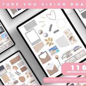 Goodnotes Stickers | Planner Stickers | Planner Stickers | Precropped Goodnotes | Future You Vision Board Decorative Stickers