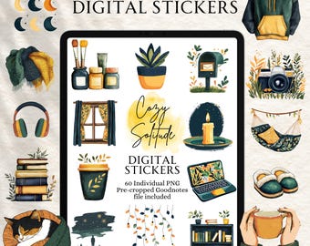 Introvert Stickers | Antisocial Stickers | Digital planning | Planner Stickers | Precropped Goodnotes | Cozy Solitude Stickers