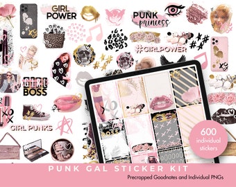 Digital Planner Stickers | Digital Stickers | Goodnotes Planner Digital Stickers | Ipad Planner | Journal Stickers | Punk Gal Stickers