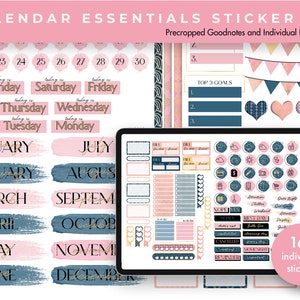 Planner Stickers | Goodnotes Stickers | Goodnotes Stickers | Journal Stickers | Calendar Essentials Sticker Kit