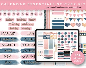 Planner Stickers | Goodnotes Stickers | Goodnotes Stickers | Journal Stickers | Calendar Essentials Sticker Kit