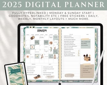 Digital planerare | 2025-planerare | Goodnotes-planerare | Dagsplanerare | Digital planering | Veckoplanerare | Goodnotes | Vanespårare