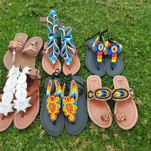 Maasai Sandals , Wholesale Sandals , Gladiator Sandals , Bulk Sandals ,  African Wholesale Sandals , Gift Sandals , Beaded Summer Sandals 