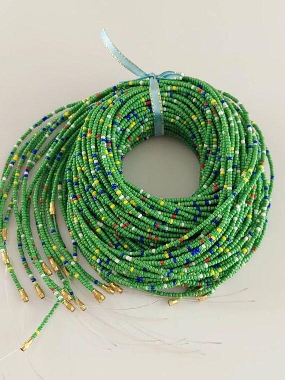 Colorful green Waist beads Waistbeads clasp African waist beads Sexy gifts for her Belly beads Waist trainer Weight loss waist beads