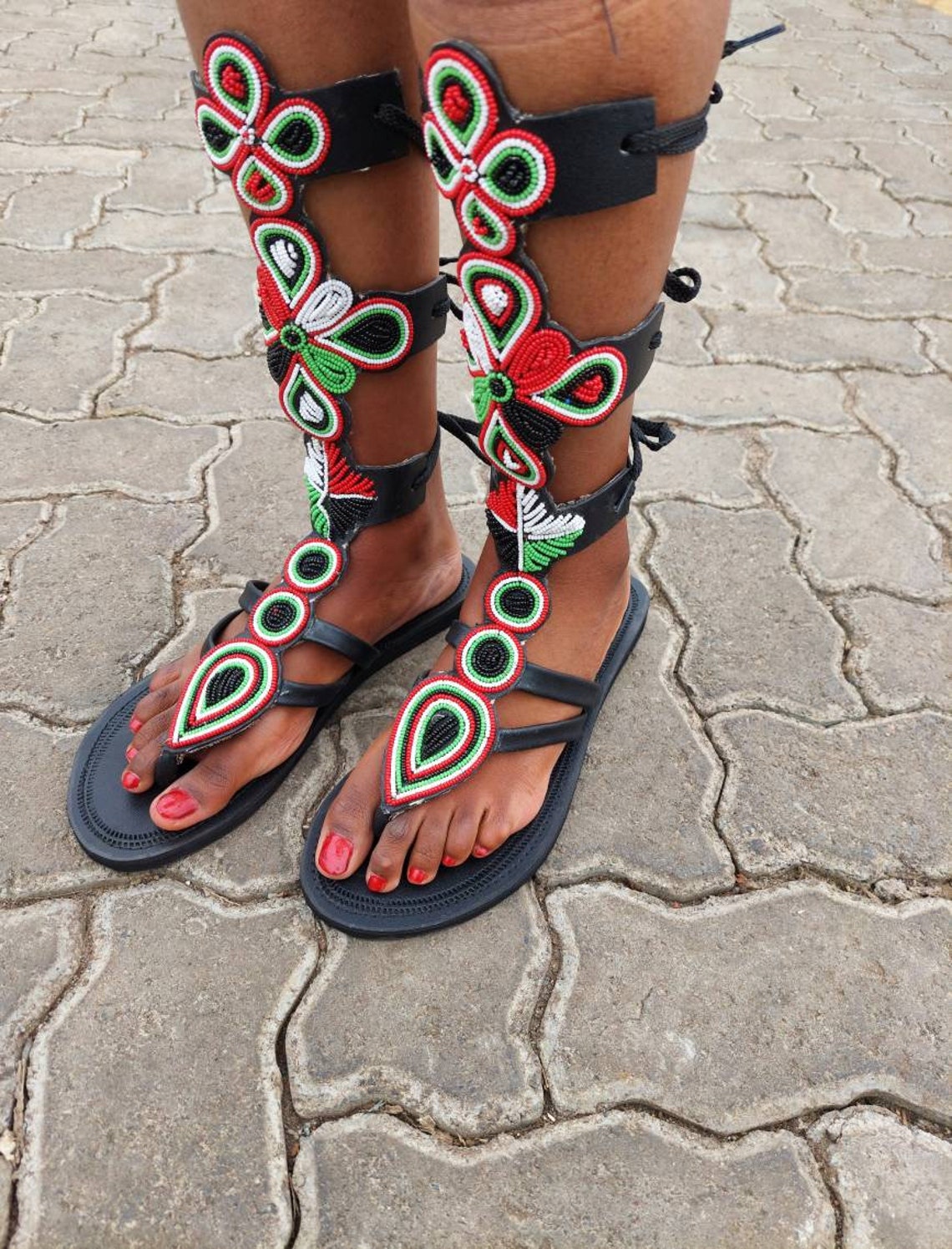 ankara gladiator sandals