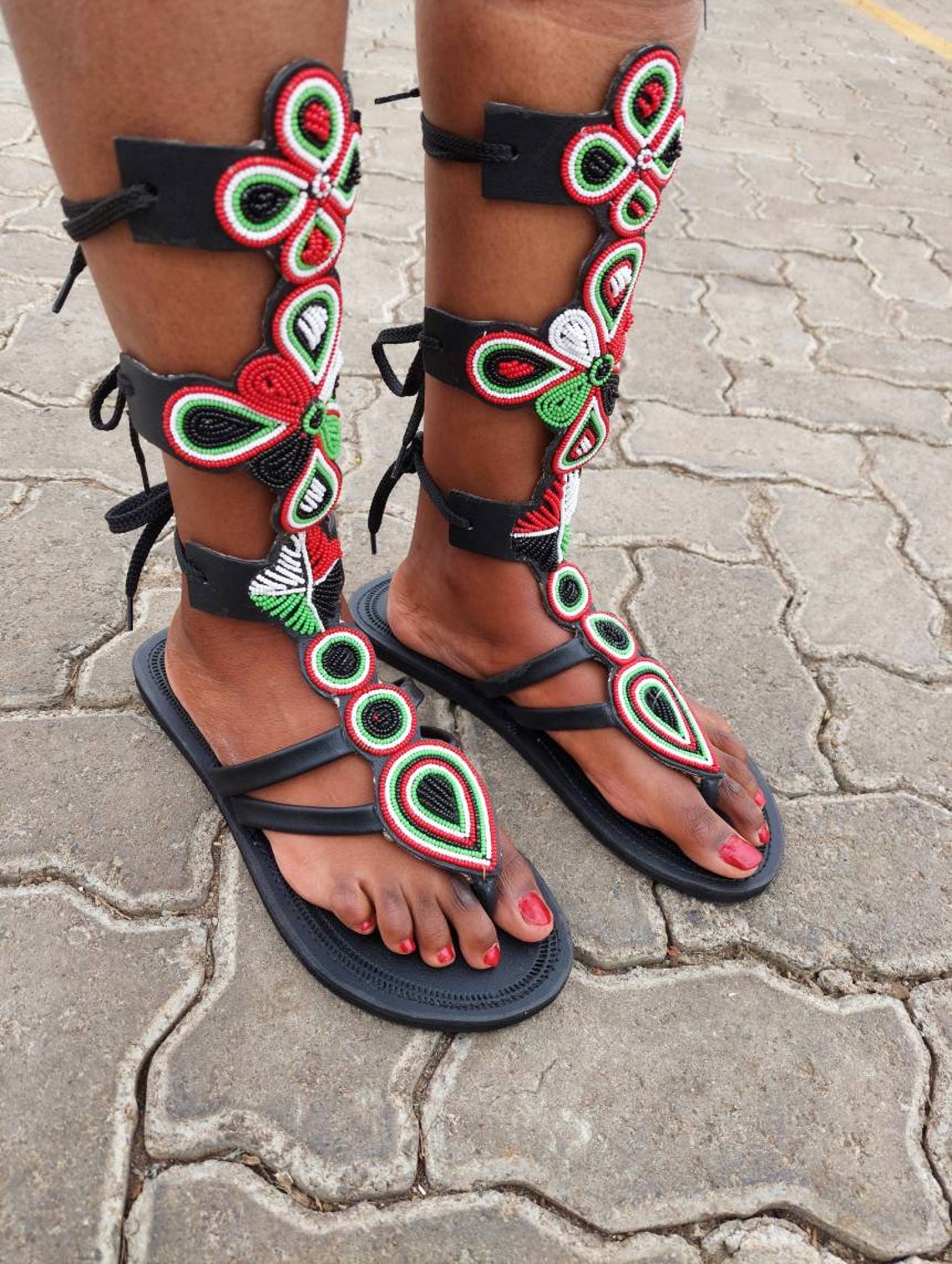 ankara gladiator sandals