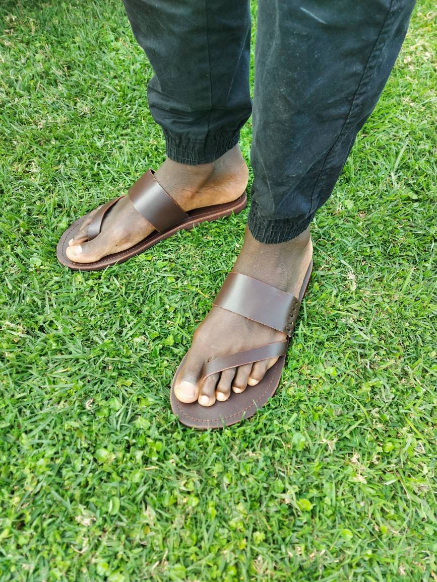 Leather sandals for men brown leather sandals men's Etsy
