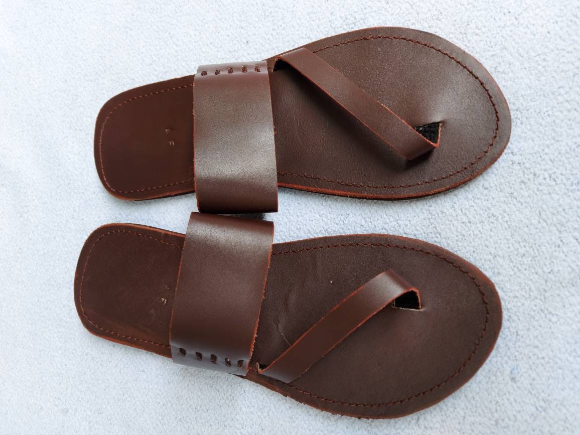 Leather sandals for men brown leather sandals men's | Etsy