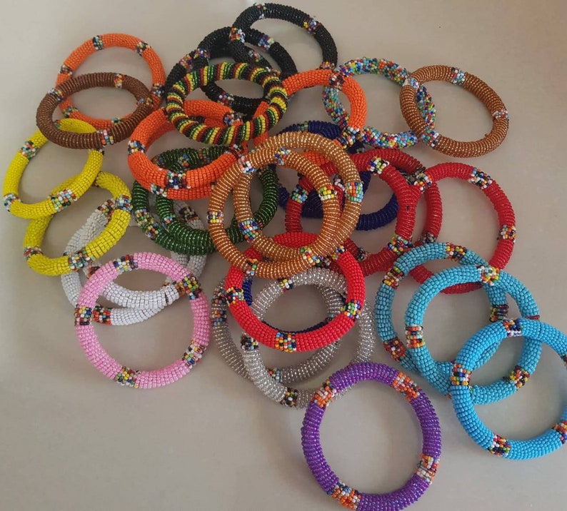 African Beaded Bracelets Unisex Bangles Maasai Bracelets - Etsy