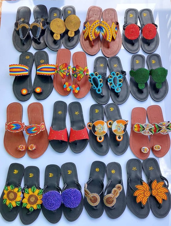 16 de cuero africanas al mayor sandalias - Etsy México