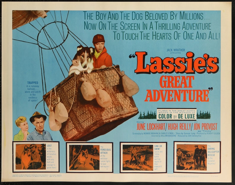 Lassie S Great Adventure 1963 Original Half Sheet Movie Poster June Lockhart