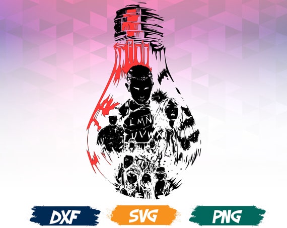 Download Stranger things in lightbulb shape SVG file DXF PNG Cut ...