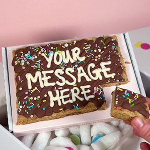 Personalised Chocolate Cookie Slab, Custom Message Gift