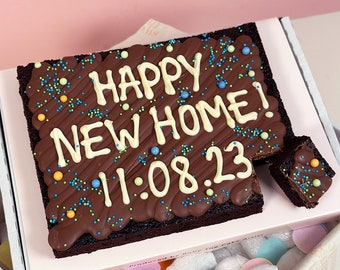 Personalised brownie slab / new home brownie / postal brownies / letterbox brownies / personalised gift / sweet treat / chocolate