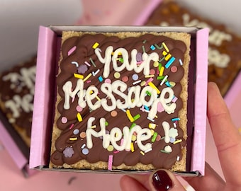 Mini personalised cookie slab / postal cookies / letterbox cookies / personalised gift / sweet treat / chocolate