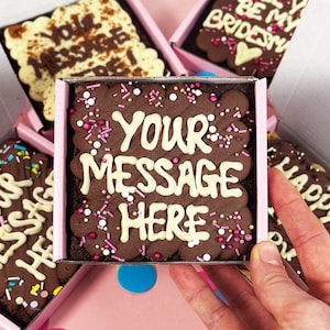 Mini personalised brownie slab / postal brownies / letterbox brownies / personalised gift / sweet treat / chocolate