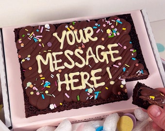 Personalised brownie slab / happy birthday brownie / postal brownies / letterbox brownies / personalised gift / sweet treat / chocolate