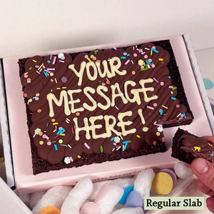 Personalised brownie slab / happy birthday brownie / postal brownies / letterbox brownies / personalised gift / sweet treat / chocolate image 5