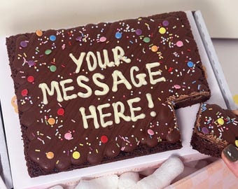 Personalised Brownie Slab / birthday brownie slab / brownies by post / sweet treat / birthday card / personalised gift